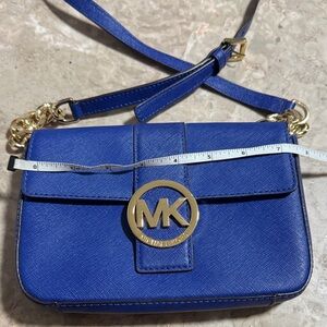 Michael Kors Royal Blue Crossbody Bag with Gold Accents